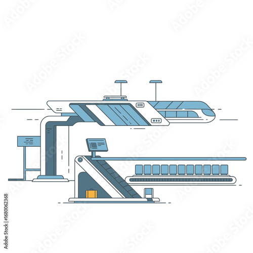 Airport Transportation System Illustration