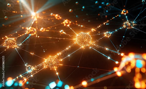 Futuristic Multi-Agent AI Network Visualization