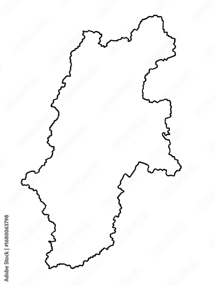 Obraz premium 長野県の地図（白地図）