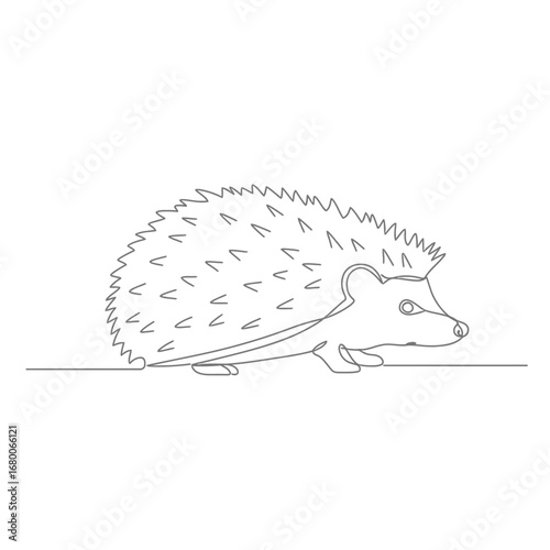 Line Art Illustration of a Hedgehog