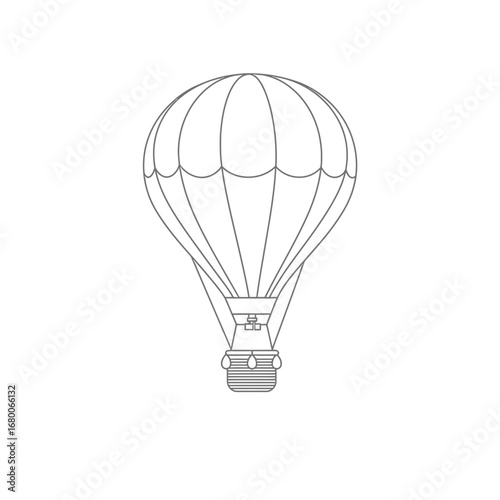 Line Art Illustration of a Hot Air Balloon