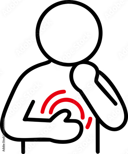 Chest Pain Icon Vector Illustration