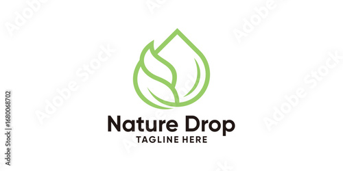 logo design nature and drop,organic,leaf,spa,design modern,creative.