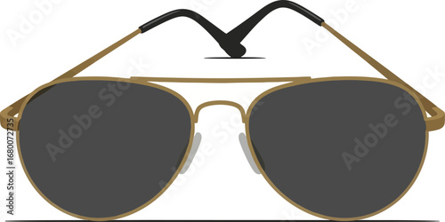 Stylish Aviator Sunglasses with Dark Lenses and Frame