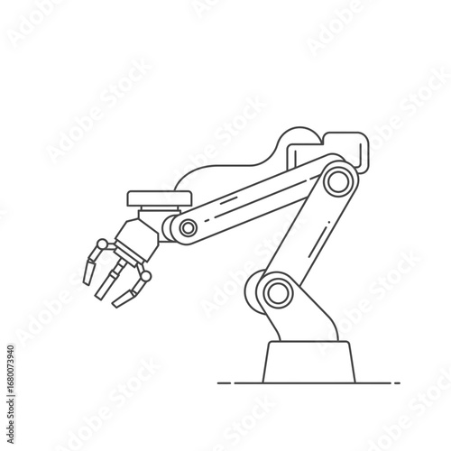 Robotic Arm Line Art Illustration
