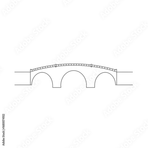 Simple Line Drawing Of A Multi Arch Bridge