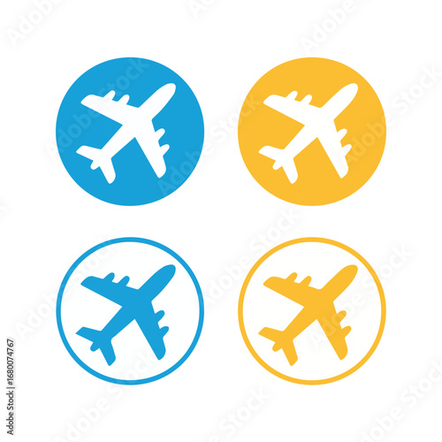Airplane travel flight icon vector design for tourism and transportation company logo and graphic element