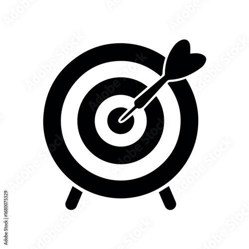 Target bullseye achievement dartboard accuracy focus goal strategy success marketing vector illustration