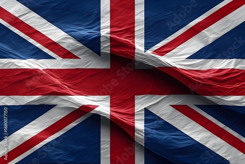 Dynamic Union Jack flag waving proudly symbolizing British heritage and national identity for patriotic designs