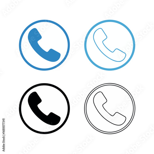 Call icon vector set telephone symbol contact us sign support service hotline communication assistance 100char