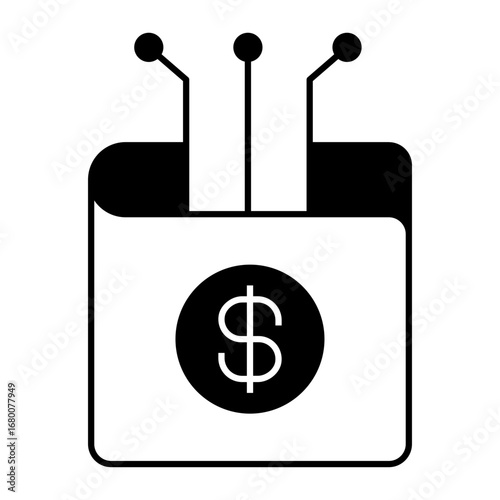 Crypto wallet black icon