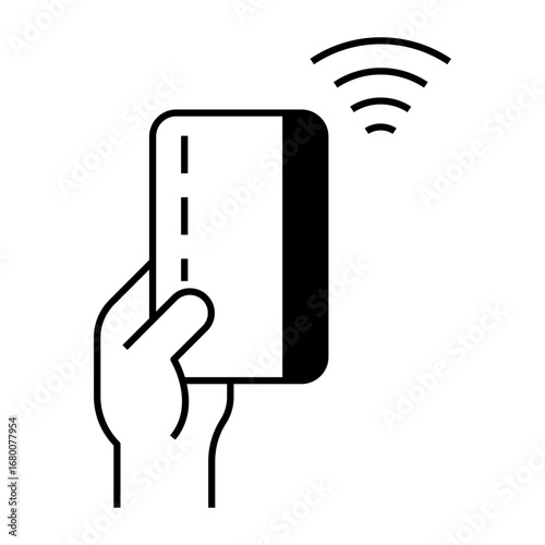 Contactless payment black icon