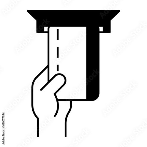 ATM withdrawal black icon