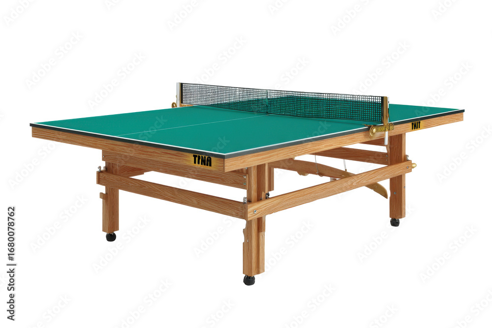 Fototapeta premium Wooden Ping Pong Table on Transparent Background