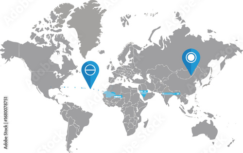 map of the world with a map