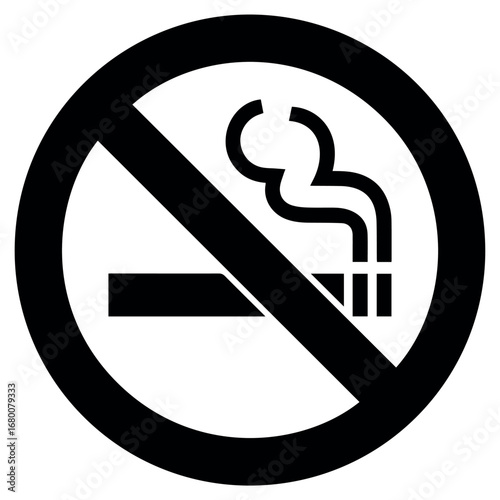 No smoking sign vector illustration for public health and awareness campaign icon symbol prohibiting tobacco use