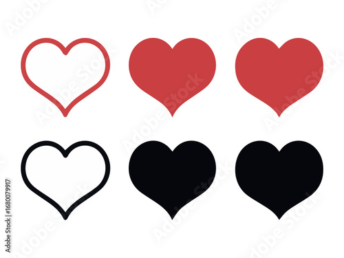 Heart vector graphic design element for love valentine's day wedding and romantic themes with heart shapes