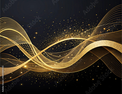 Elegant Golden Flow Abstract Background