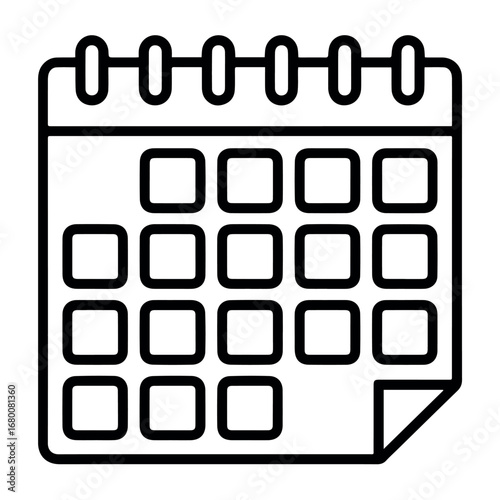 Calendar appointment schedule date planner meeting event reminder icon vector graphic line art 100 char