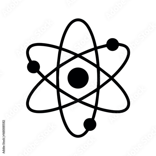 Atom structure vector illustration for science education and physics chemistry projects design