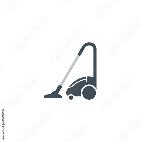 Simple illustration of a vacuum cleaner, depicting cleaning equipment on a white background.