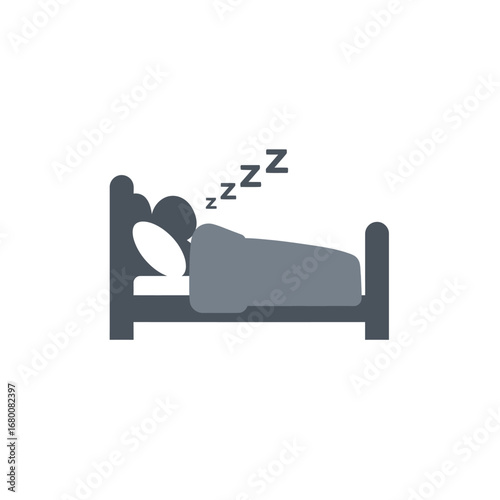 Illustration of a person sleeping in a bed with "ZZZ" symbols indicating snoring or sleep.
