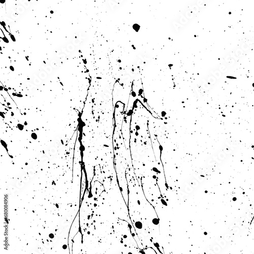 Ink drops and splashes. black Blotter spots, liquid paint drip drop splash and ink splatter on transparent. Artistic dirty grunge abstract spot. monochrome drip splash, splat messy inkblot