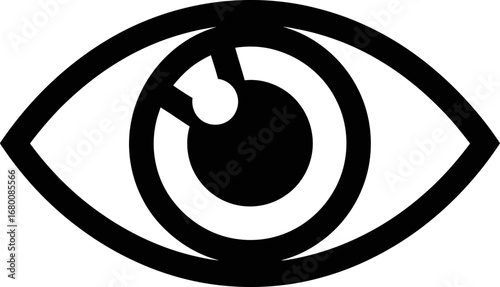 Stylized Eye Icon with Black and White Design