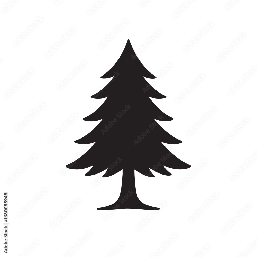 Obraz premium pine tree christmas style, silhouette vector illustration
