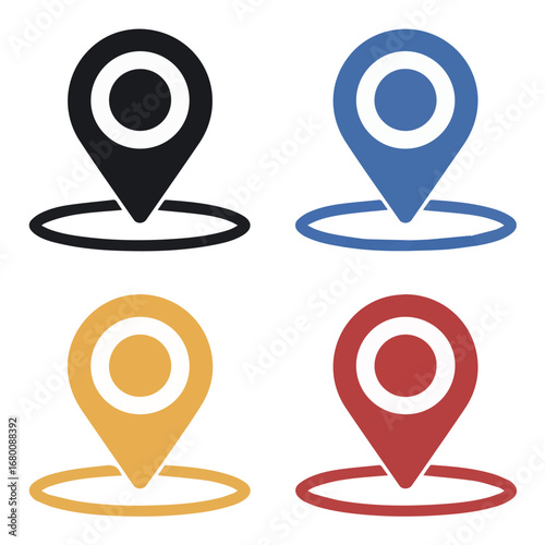 Map pin location pointer gps navigation destination marker icon vector set for website and mobile app design