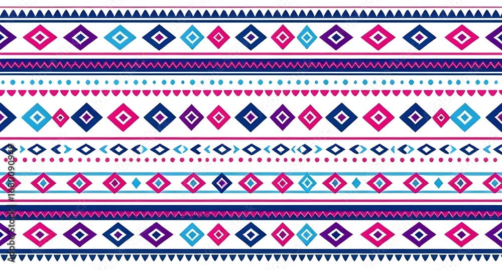 Vibrant aztec seamless pattern with geometric shapes ideal for textile prints and bright colorful backgrounds Vibrant aztec seamless pattern with geometric shapes ideal for textile prints and bright colorful backgrounds