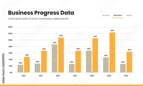Professional data visualization modern vertical bar chart for business infographic presentation