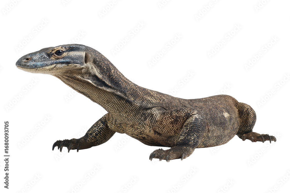 Obraz premium River Monitor Lizard on Transparent Background