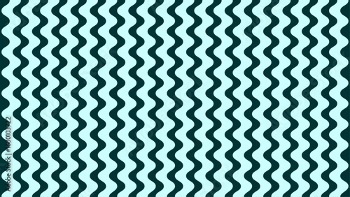 Deep Sea Green and Light Blue Wavy Lines Pattern Background