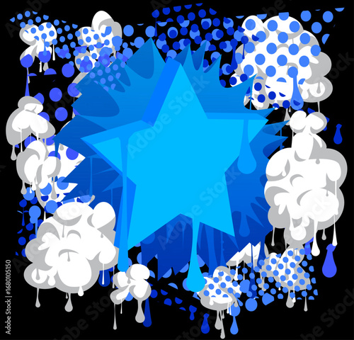 Star graffiti. Abstract modern street art decoration performed in urban painting style.