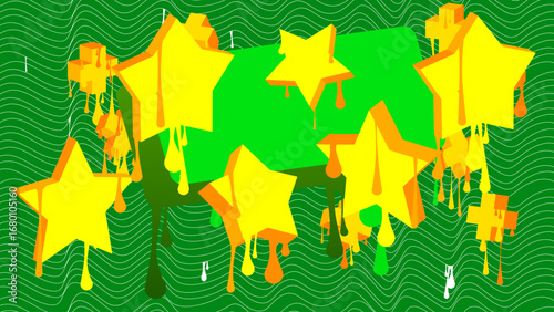 Star graffiti. Abstract modern street art decoration performed in urban painting style.