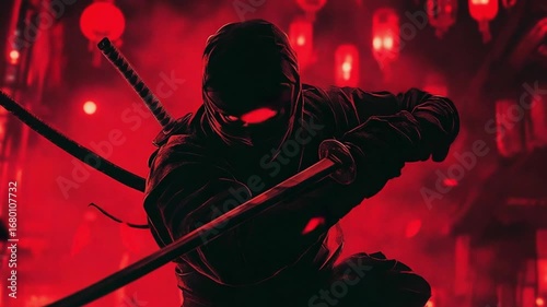 Crimson Ninja: A Night of Stealth and Action
