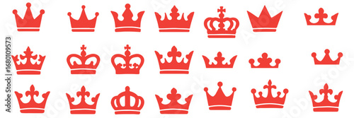 Crown symbols. Set of black crown icons. Black crown sign collection. Big collection quolity crowns. Crown icon set. Collection of crown silhouette.