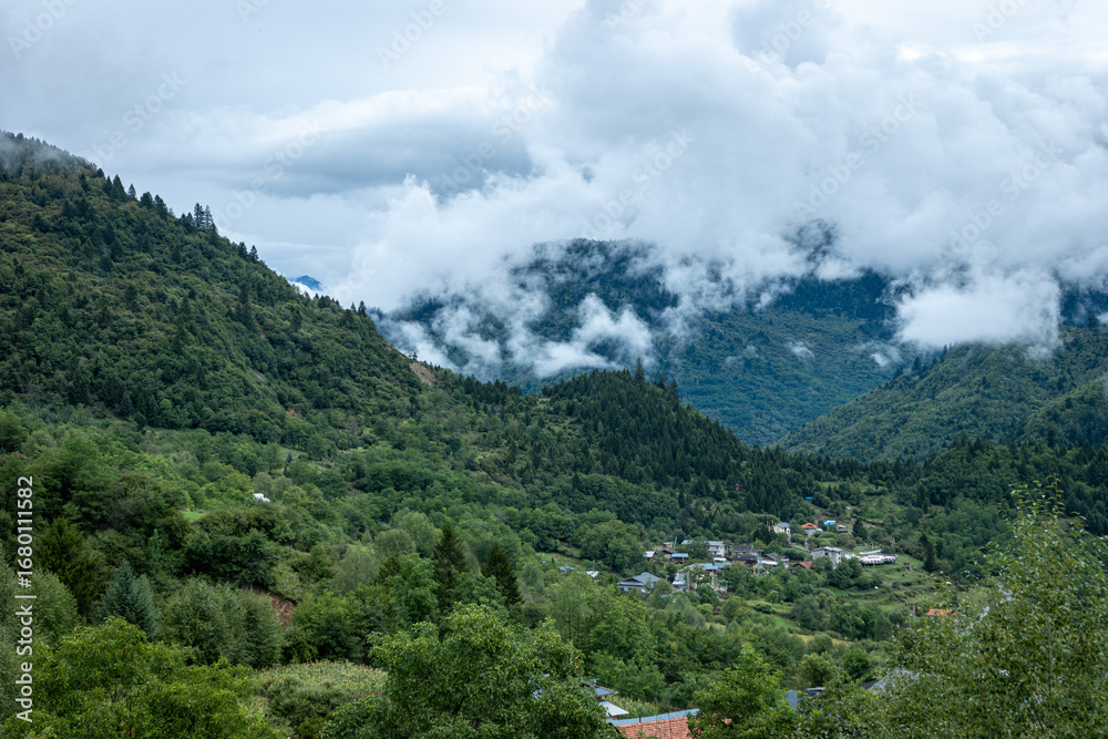 Fototapeta premium mountain village in the mountains