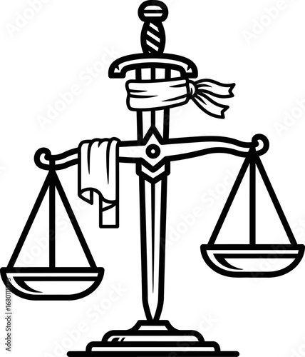 Scales of Justice with Sword, Cloth, and Bandage Emblem