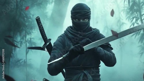 Shadow Ninja: A Digital Painting of a Mysterious Warrior