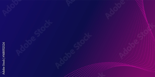 Modern abstract background featuring a digital wave made of glowing dots over a dark blue theme ideal for web and design use
