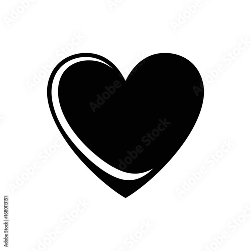 Black Heart with a White Outline A Symbol of Love and Affection.