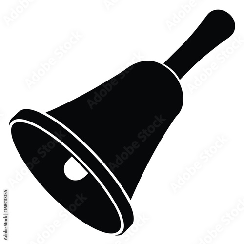 Black handbell silhouette ringing sound