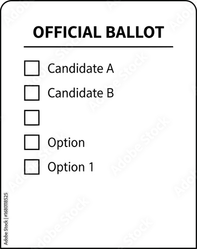 Official Ballot with Candidate and Option Choices