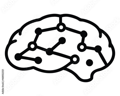 Vector illustration of an abstract background with a 3D model of a waved service symbol and molecular connections