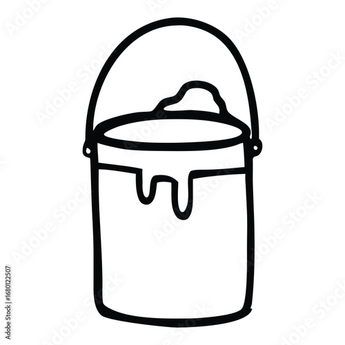 Empty vector trash can, garbage bin or household plastic bucket isolated on a white background