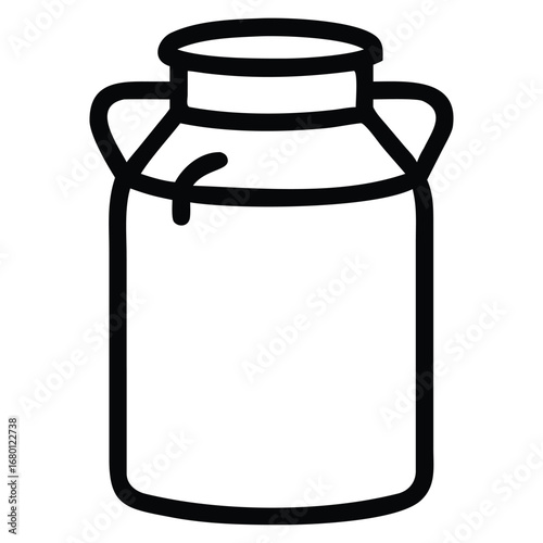 Milk containers including jars and bottles isolated on white background