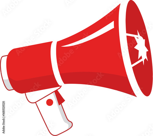 Red Megaphone with White Starburst Announcement Icon