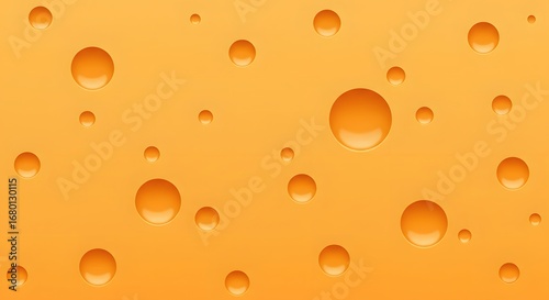 Vibrant yellow cheese texture with round holes, a porous and delicious food background concept for culinary and graphic design projects